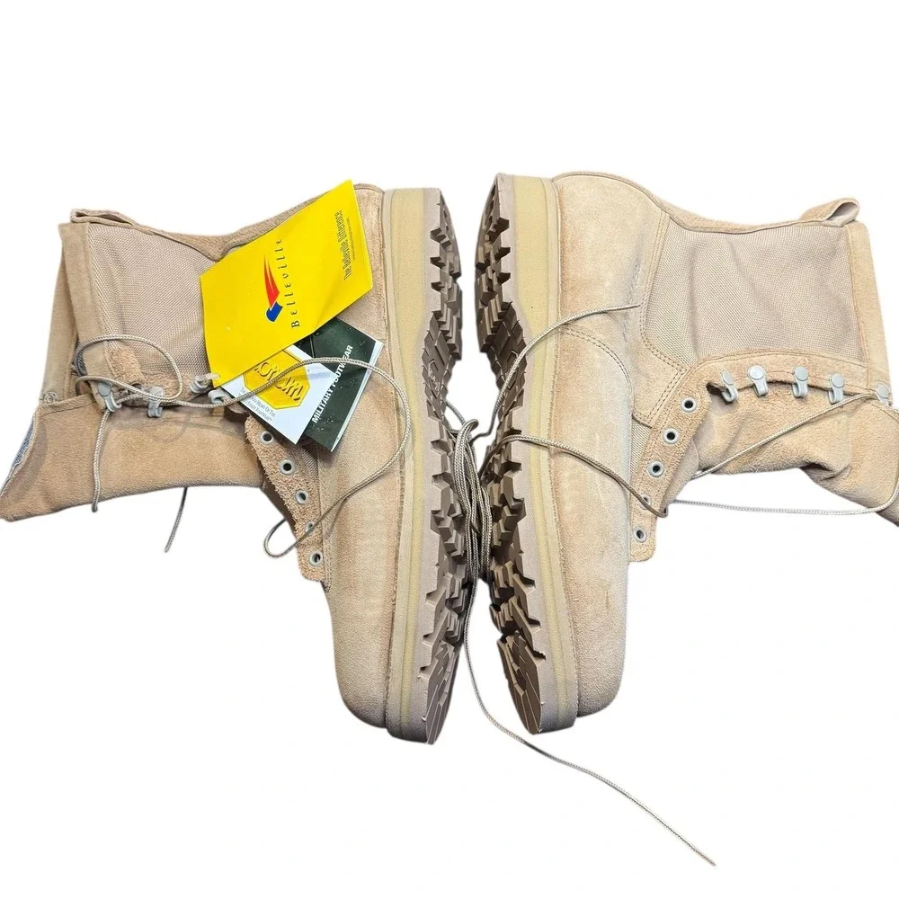 Belleville 790G Combat Boots Mens Size 14 Beige‎ Suede Gore-Tex Vibram Military